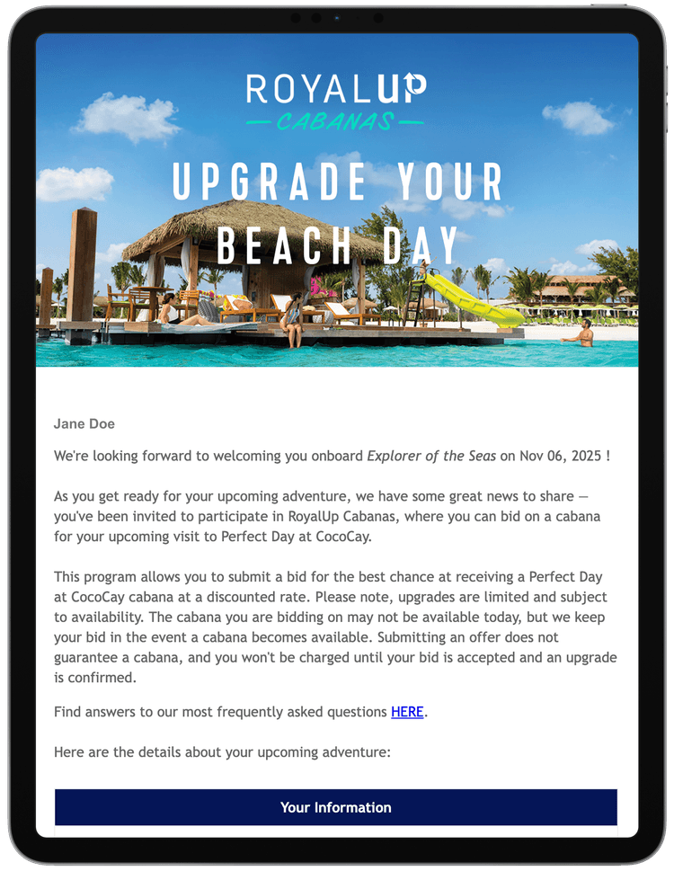 Member selecting a points-based upgrade offer on mobile